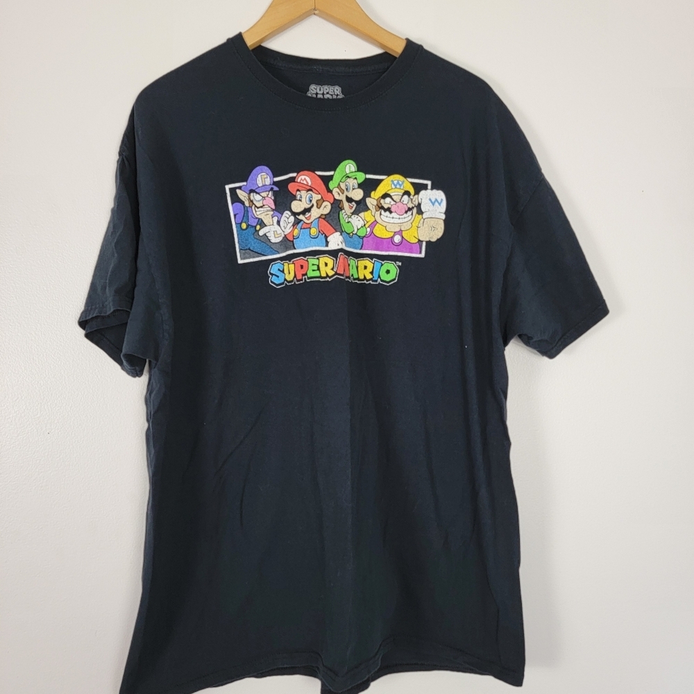 Super Mario Brothers Nintendo 2021 Black Tee Shirt 2XL Unisex Gaming